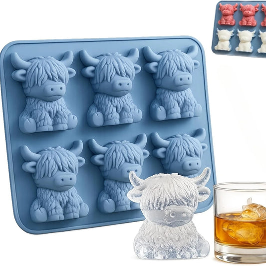 Highland Cow Ice Cube Mold – Cute 3D Silicone Tray for Drinks