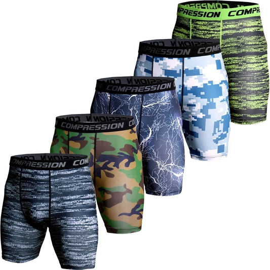 Men's Compression Shorts Camo Print Gym Bodybuilding