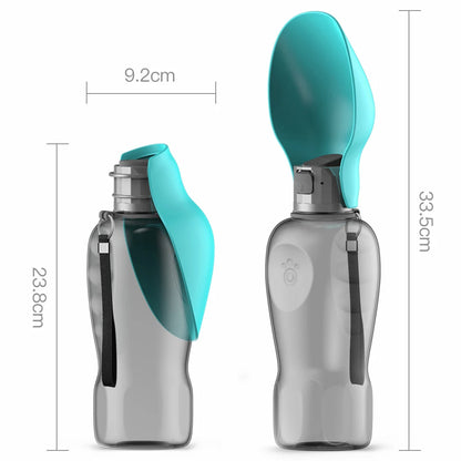 Portable Dog Water Bottle with Drinking Bowl – 27oz Travel Dispenser