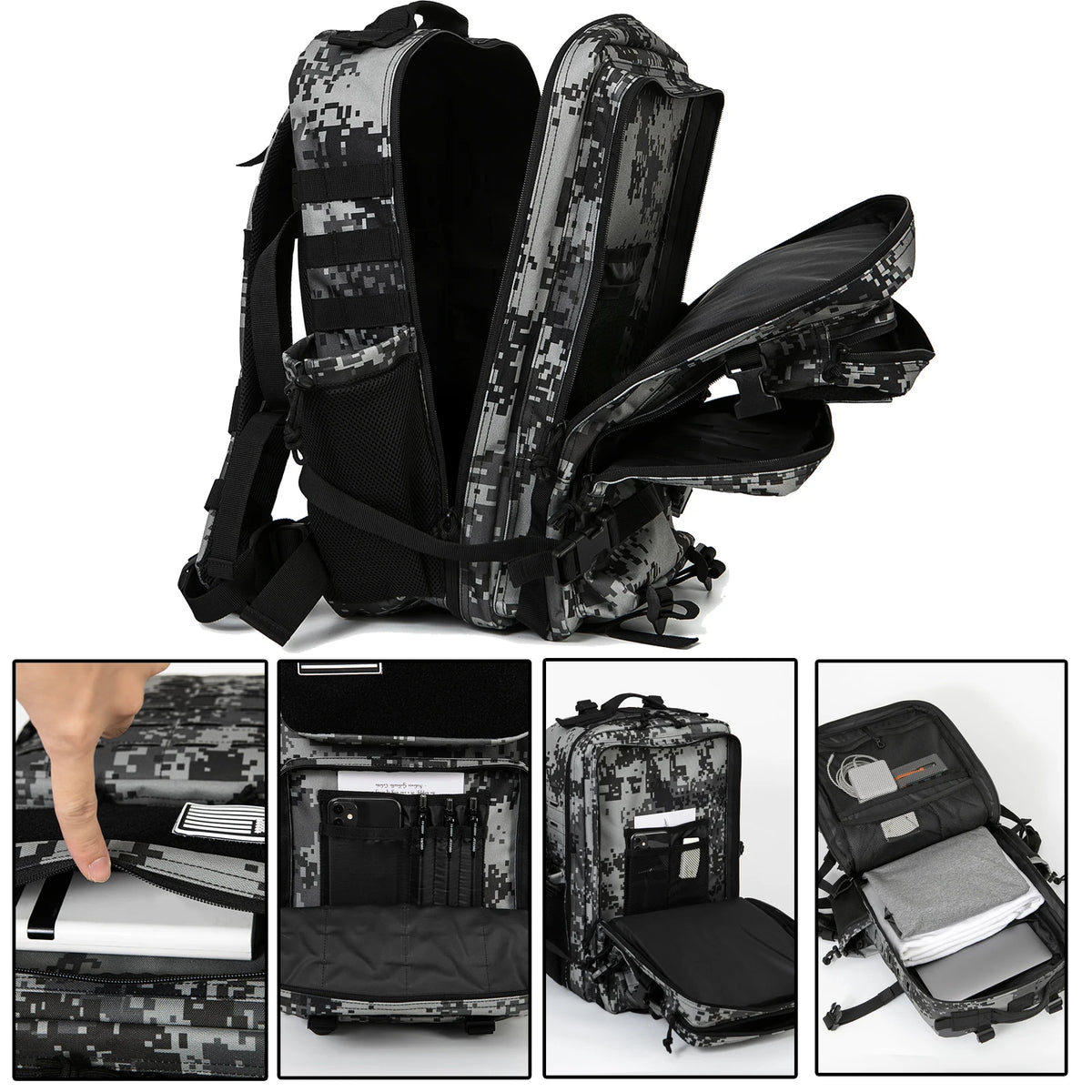 45L Tactical Backpack – MOLLE Military Rucksack for Hiking & Outdoor