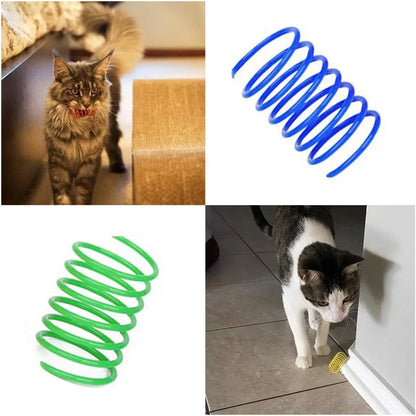 Cat Spring Toys – Colorful Plastic Coil Spiral Interactive Toy