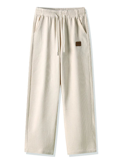 Men's Fleece-Lined Corduroy Sweatpants – Warm Straight Leg Track Pants