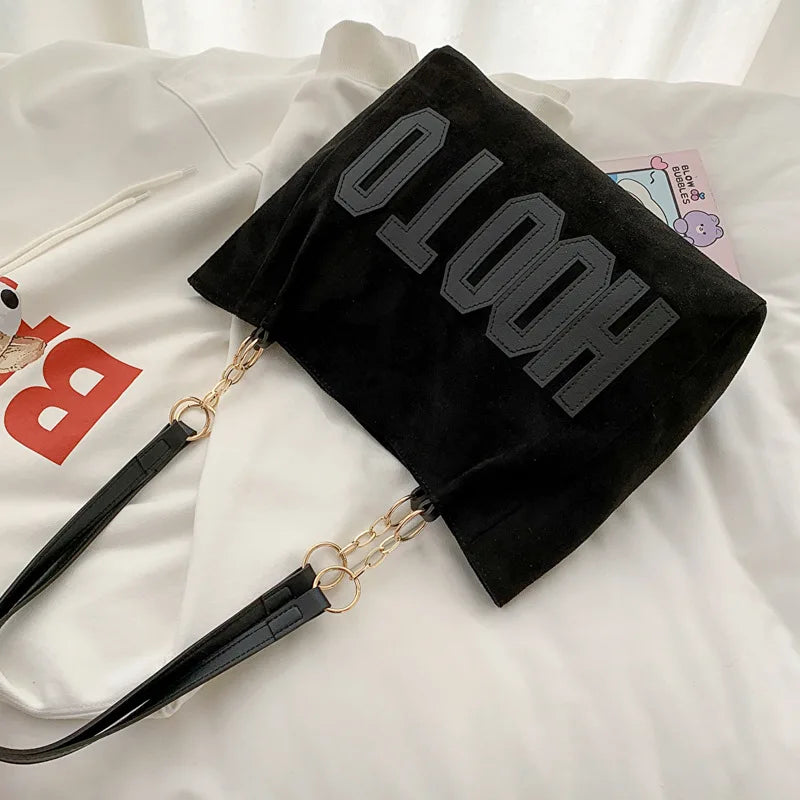 Canvas Tote Bag for Women – Solid Color Shoulder Handbag