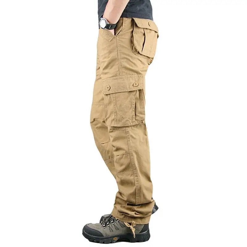Men's Camo Tactical Cargo Pants – Multi-Pocket Cotton Work Trousers, Big Sizes