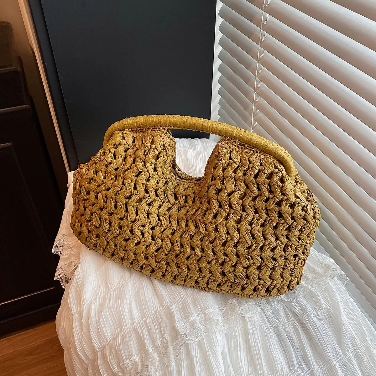 Woven Straw Beach Bag | Women's Summer Rattan Handbag