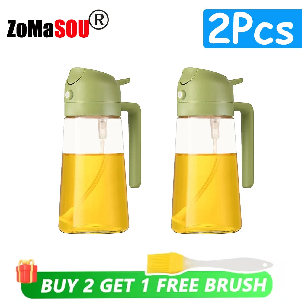 2-in-1 Oil Spray Bottle & Pourer – Kitchen Dispenser