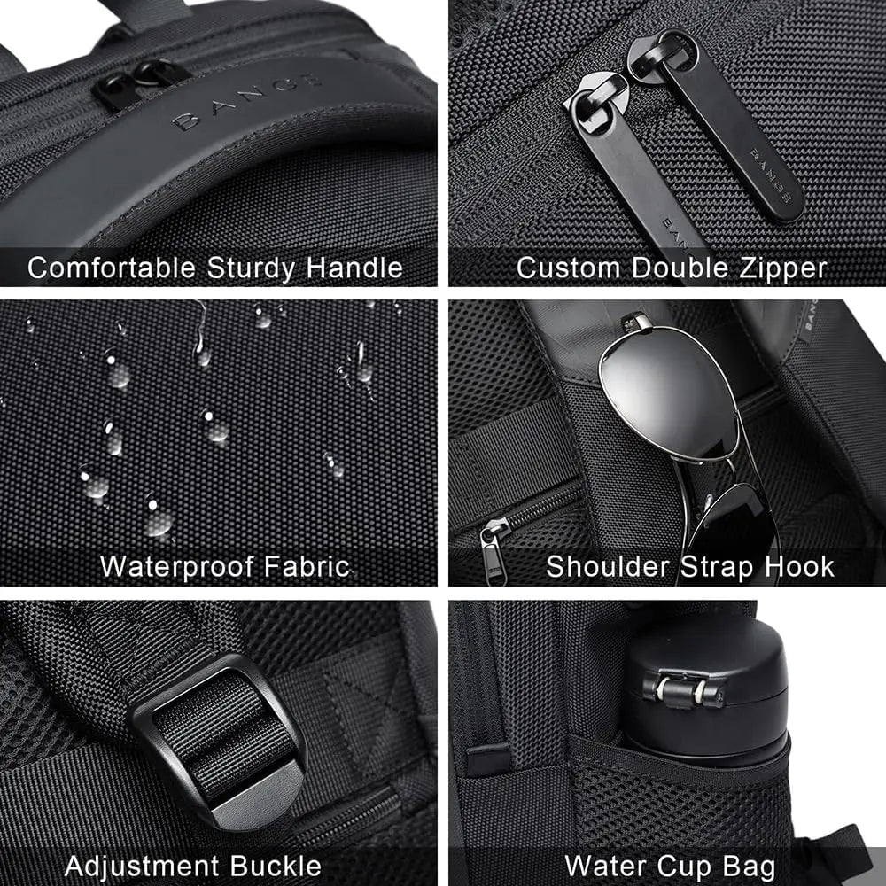 15.6" Laptop Backpack with USB Charging Port - Waterproof Travel Daypack