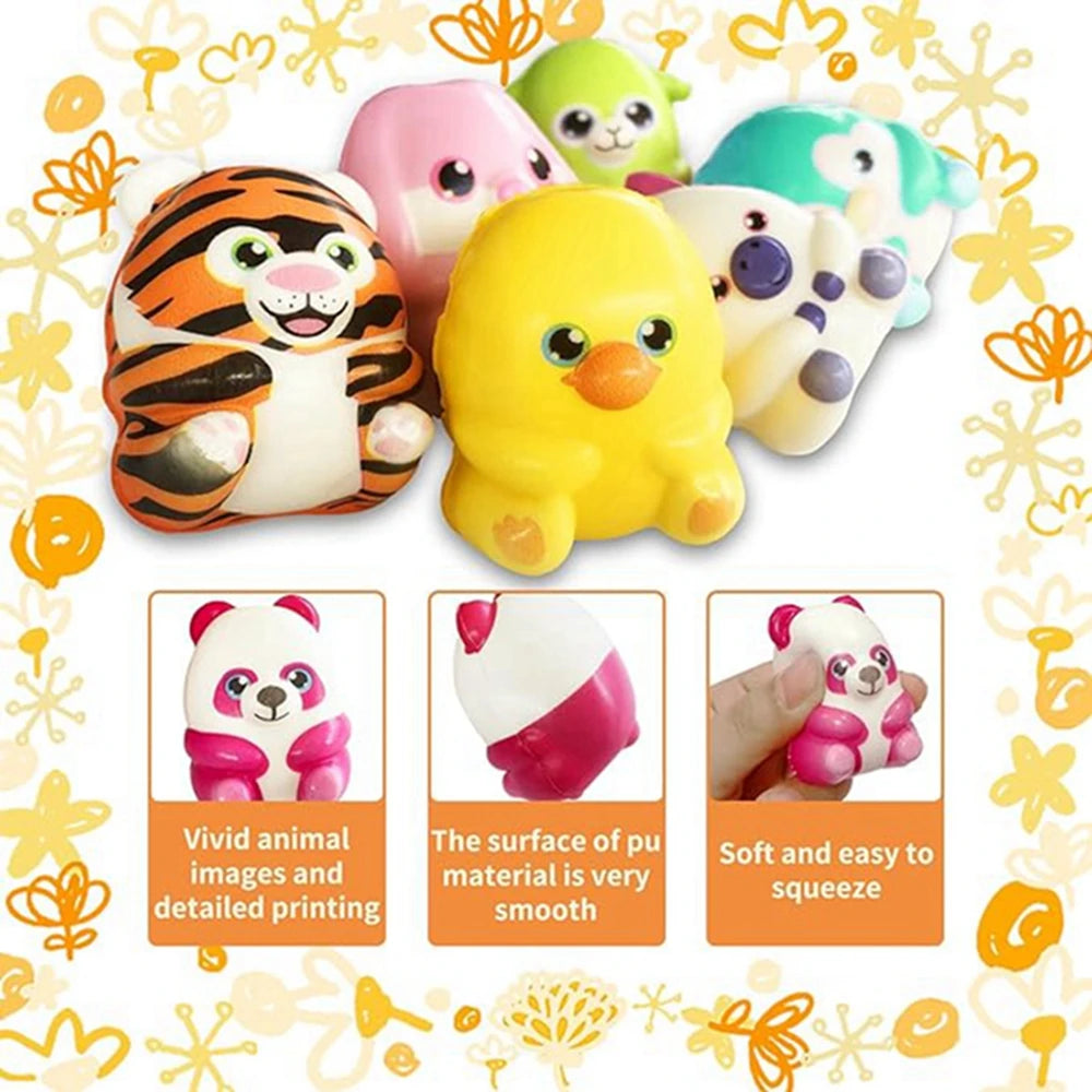 Kawaii Animal Squishy Toys Set - Slow Rising Stress Relief Squishies for Kids