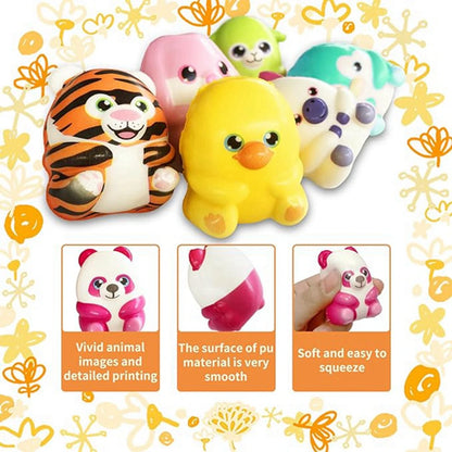 Kawaii Animal Squishy Toys Set - Slow Rising Stress Relief Squishies for Kids