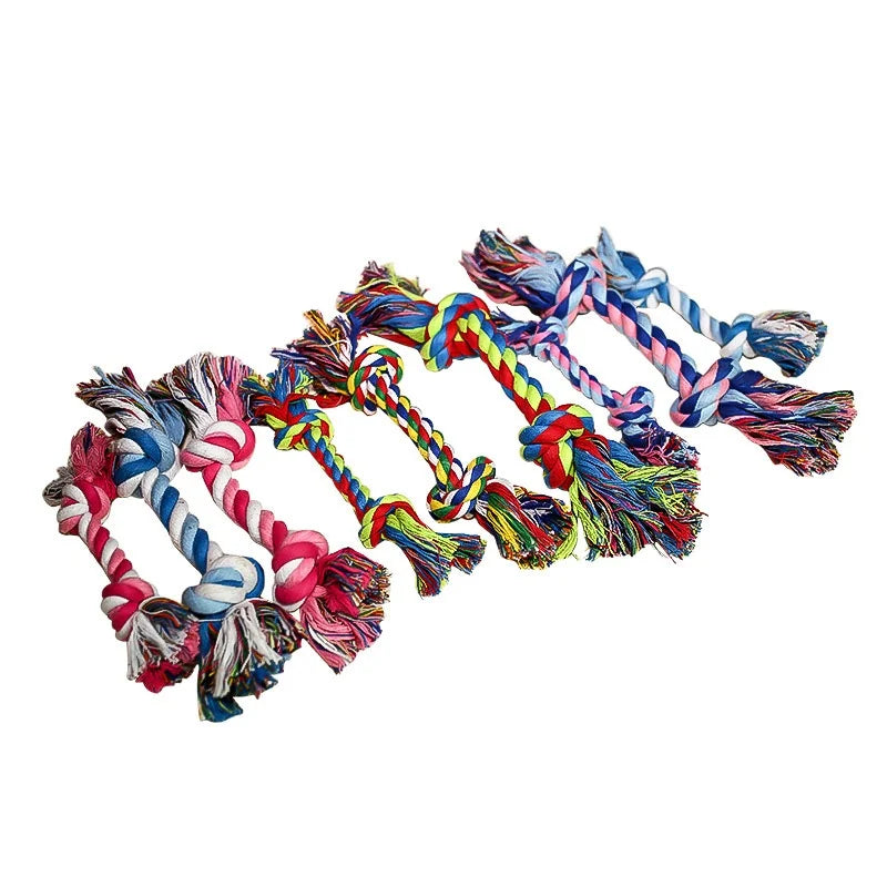 Cotton Rope Dog Chew Toy – Double Knot Tug & Bite