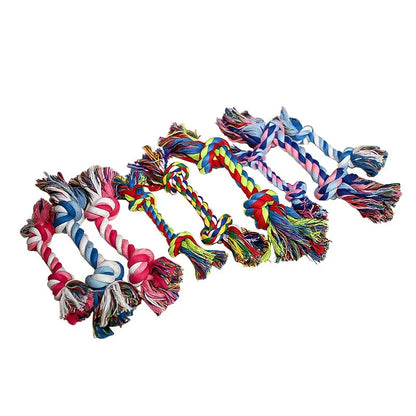 Cotton Rope Dog Chew Toy – Double Knot Tug & Bite