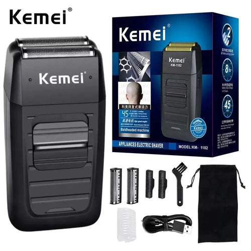 Kemei KM-1102 Electric Shaver Twin Blade Reciprocating Cordless Beard Razor