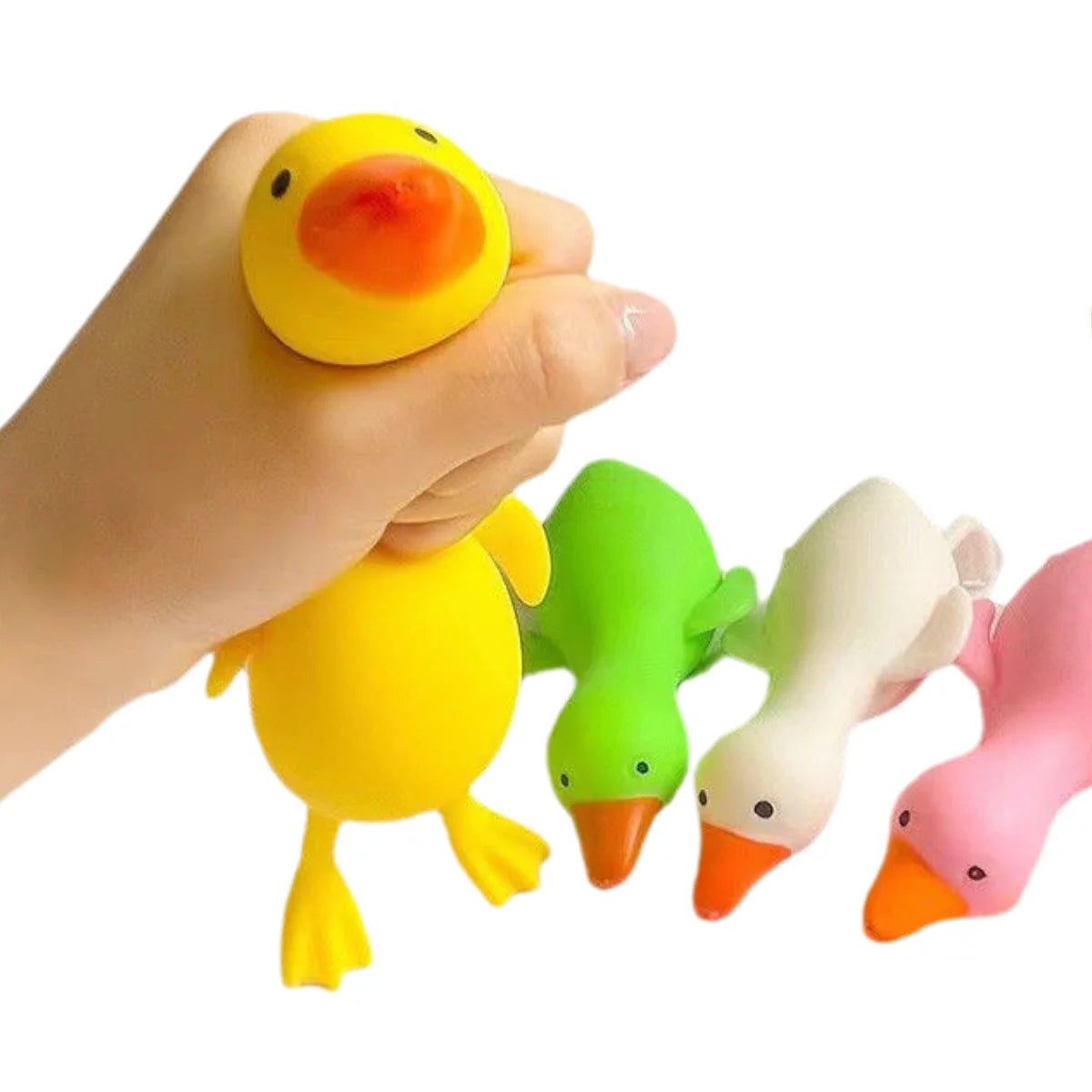 Squishy Aurora Duck Stress Relief Toy – Glitter Squeeze Fidget