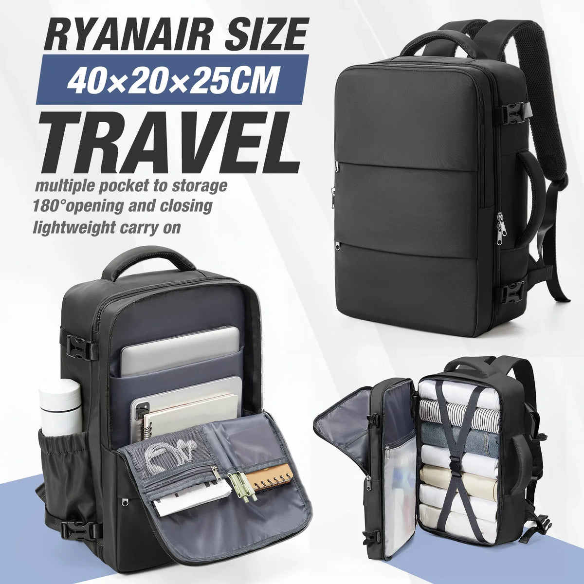 Cabin Backpack 40x30x20 with Laptop Compartment for Business Travel