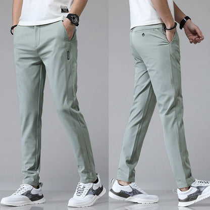 Men's Slim Stretch Casual Pants – Lightweight Breathable Trousers