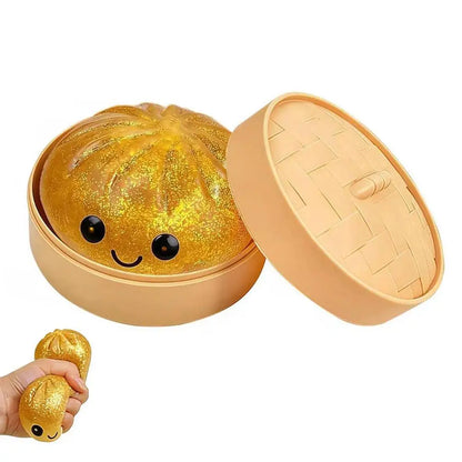 Dumpling Squishy Stress Ball – Fidget Sensory Toy with Steamer