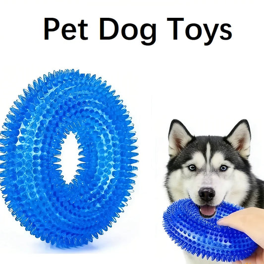 Dog Squeaky Chew Ring Toy – Bite-Resistant Teeth Cleaning & Training