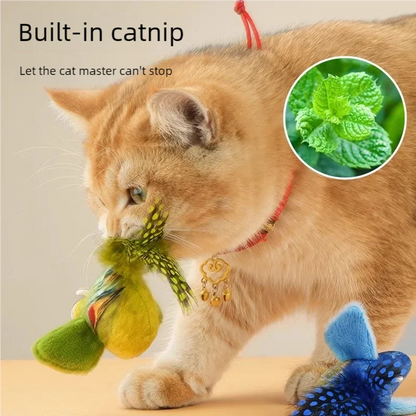 Electric Bird Cat Toy – Interactive Chirping Plush Bird with String