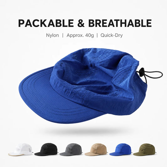 UPF50 Quick-Dry 5-Panel Sun Cap – Ultralight Foldable Outdoor Hat