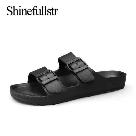 Men's EVA Slide Sandals – Adjustable Double Buckle Strap