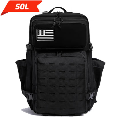 Tactical MOLLE Backpack 25L/50L – Military Hiking Rucksack with Bottle Holders