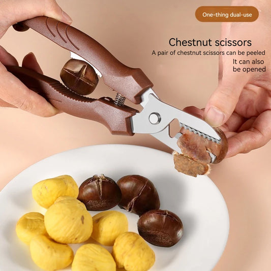 Chestnut Nut Cracker Peeler Scissors – Multipurpose Shell Peeling Clip