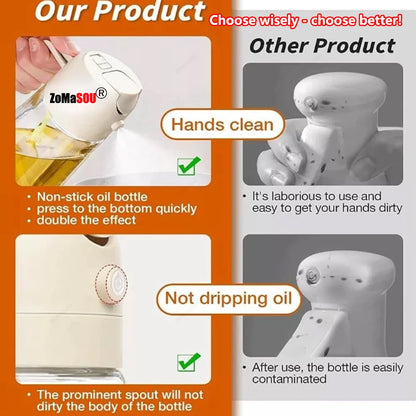 2-in-1 Oil Spray Bottle & Pourer – Kitchen Dispenser