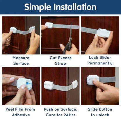 Baby Safety Cabinet Locks – Adhesive Child Proof Drawer & Door Latches