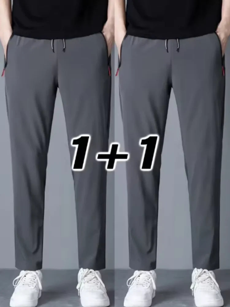 2-Pack Men's Slim Jogger Pants – Korean Casual Stretch Trousers