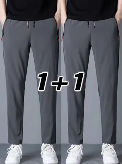 2-Pack Men's Slim Jogger Pants – Korean Casual Stretch Trousers
