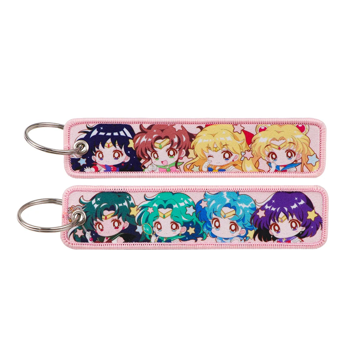 Anime Embroidery Keychain Tag – Cartoon Character Key Ring for Motorcycle, Car & Backpack