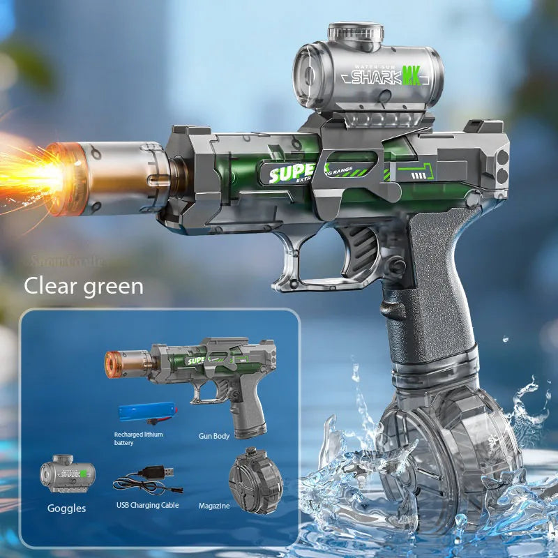 Electric Water Gun – High-Speed Shooting with Light & Flame Effect