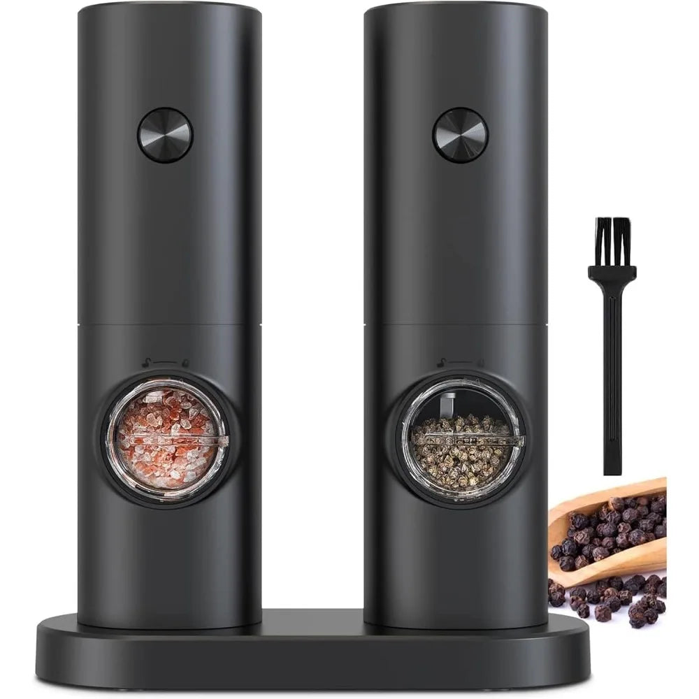 Electric Pepper & Salt Grinder Set – Battery Powered, Adjustable Coarseness