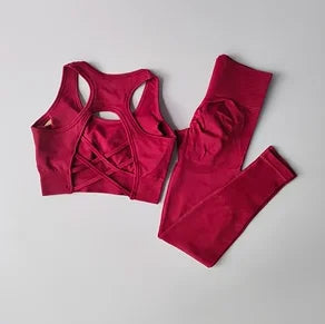Women's 2-Piece Sports Bra & Leggings Yoga Fitness Set
