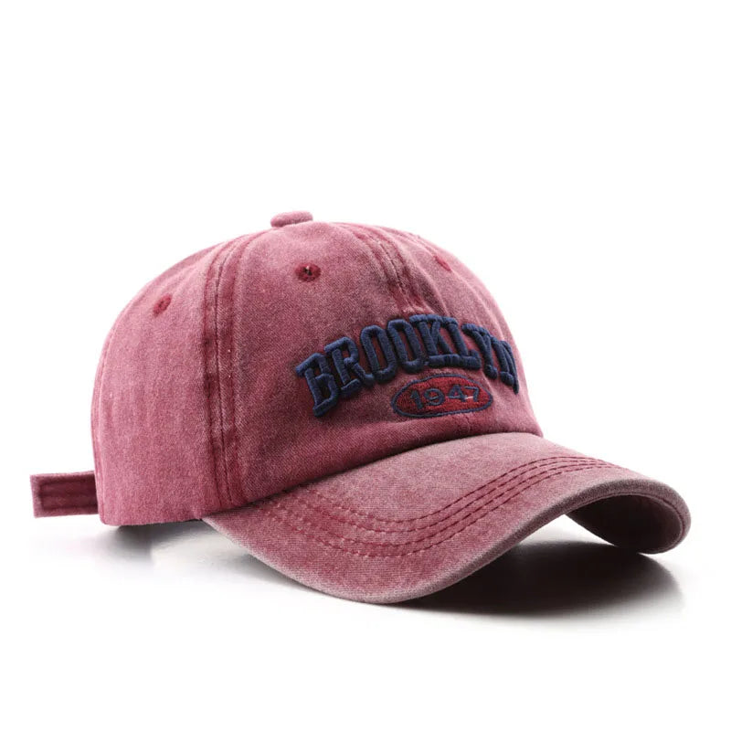 Brooklyn 1947 Embroidered Baseball Cap – Retro Washed Cotton Hat
