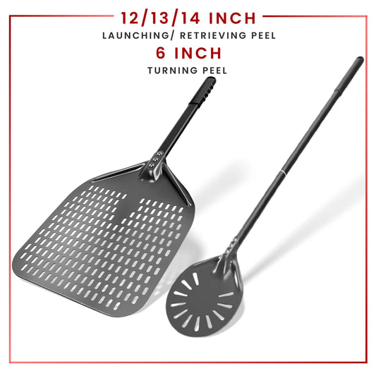 Aluminum Pizza Peel with Long Handle – Perforated Paddle