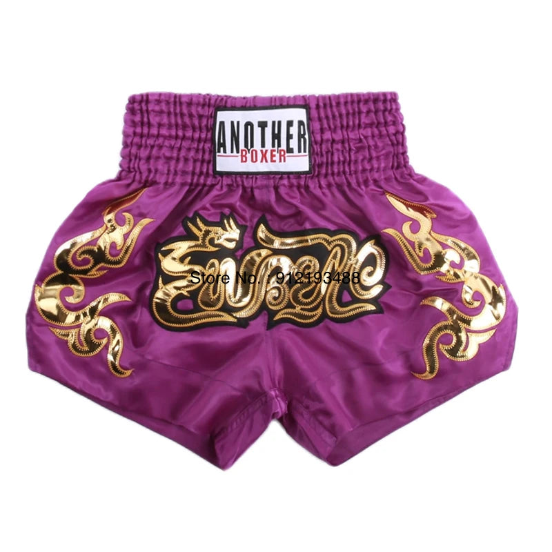 Muay Thai Shorts – Embroidered Kickboxing & Boxing Training Shorts for Men, Women & Kids