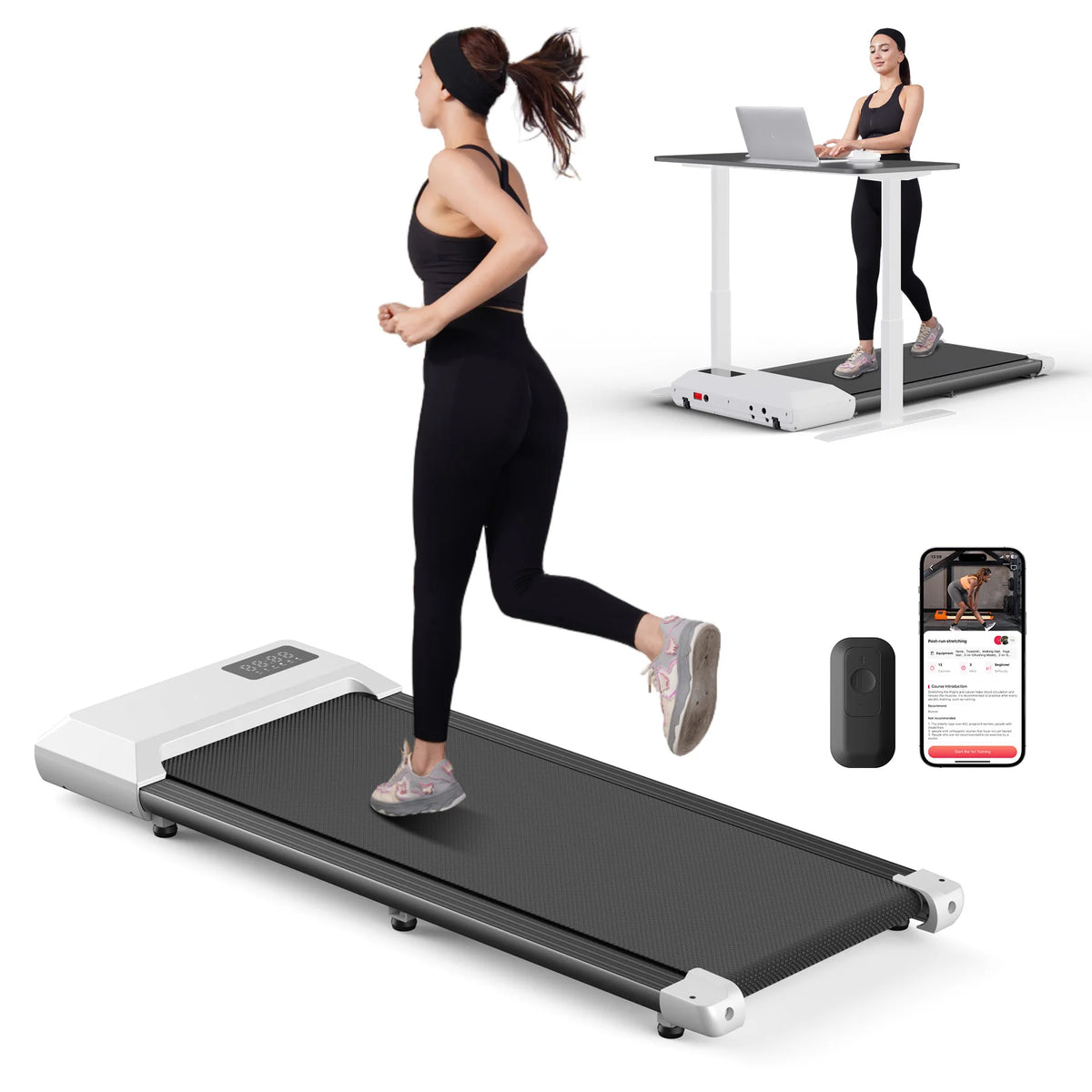 2-in-1 Walking Pad Treadmill – 2.5HP, 300 lbs Capacity, LCD Display