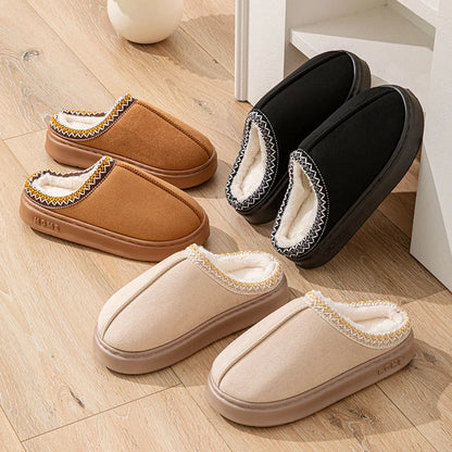 Women's Fuzzy Plush Slippers – Warm Indoor Mules