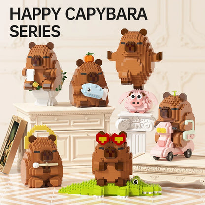 Capybara Mini Building Blocks Figure – Cute Desk Decor Collectible Toy