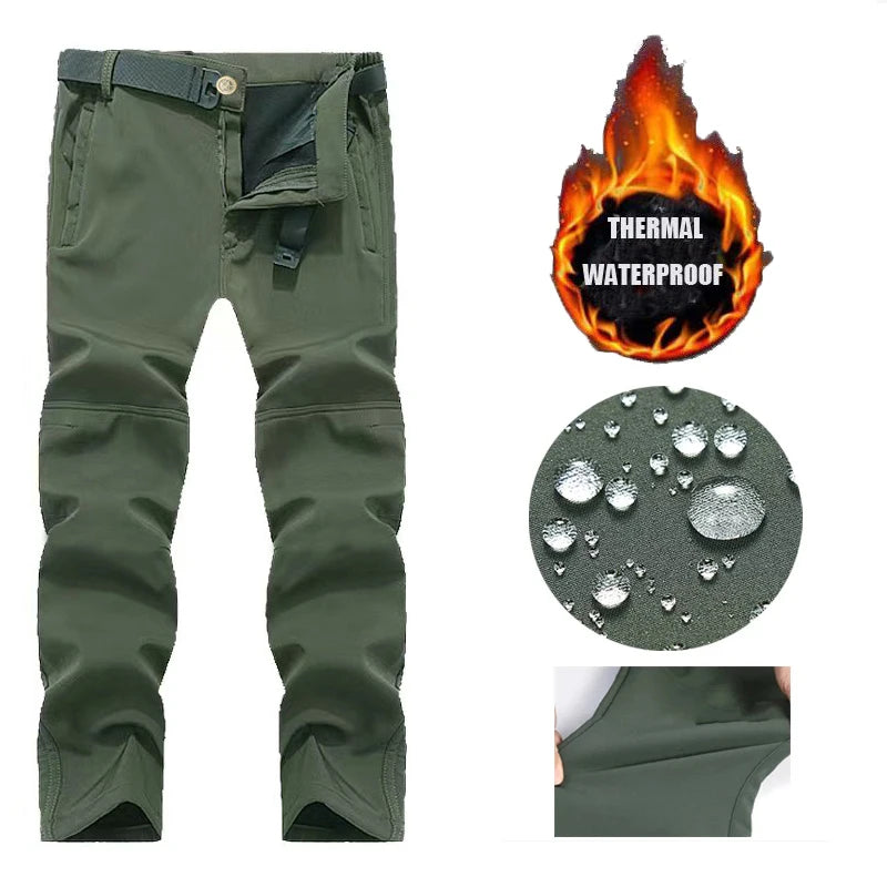 Men's Tactical Cargo Softshell Hiking Pants