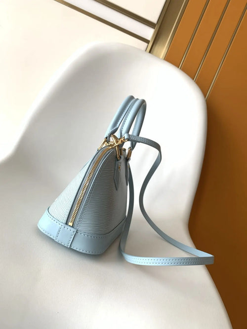 Women's Matte Leather Satchel Bag with Detachable Strap & Hand Grip