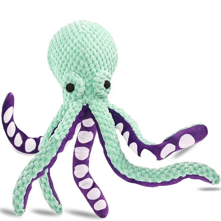 Plush Octopus Dog Toy – Interactive Squeaky Chew Toy for Dogs
