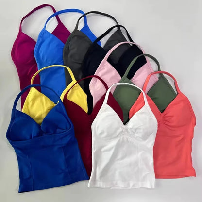 Women's Open Back Sports Bra Yoga Top | Breathable Stretchy