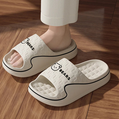 Cute Bear Cartoon EVA Slippers – Soft Sole, Non-Slip for Women