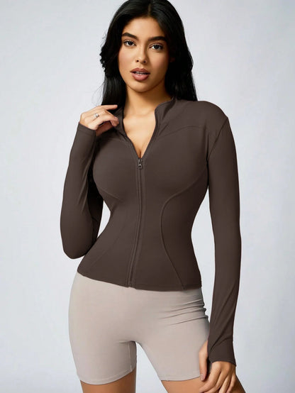 Women's Zip-Up Turtleneck Sports Jacket – Slim Fit
