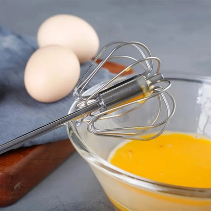 Stainless Steel Rotary Egg Whisk – Semi-Automatic Hand Mixer