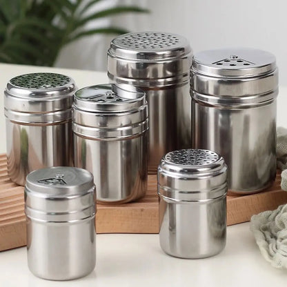 Stainless Steel Spice Shaker with Rotating Multi-Hole Lid