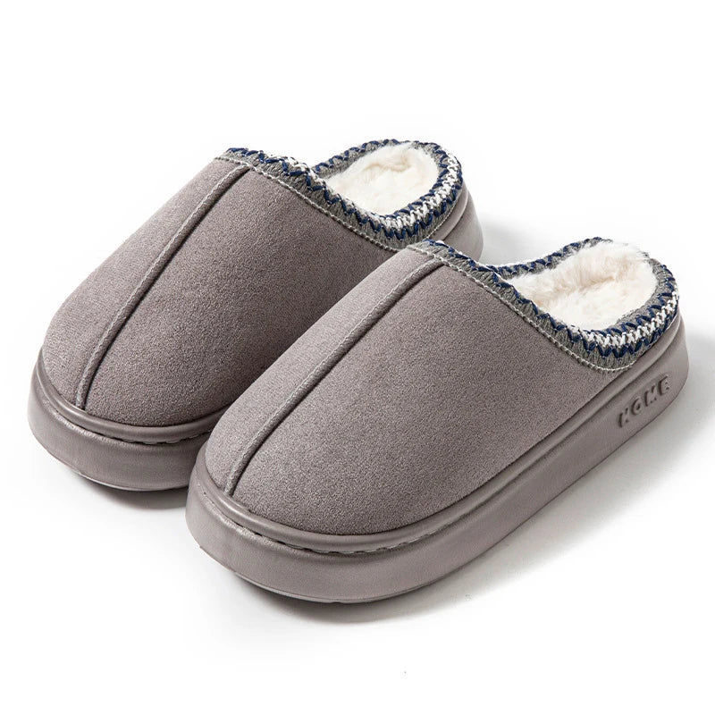 Women's Fuzzy Plush Slippers – Warm Indoor Mules