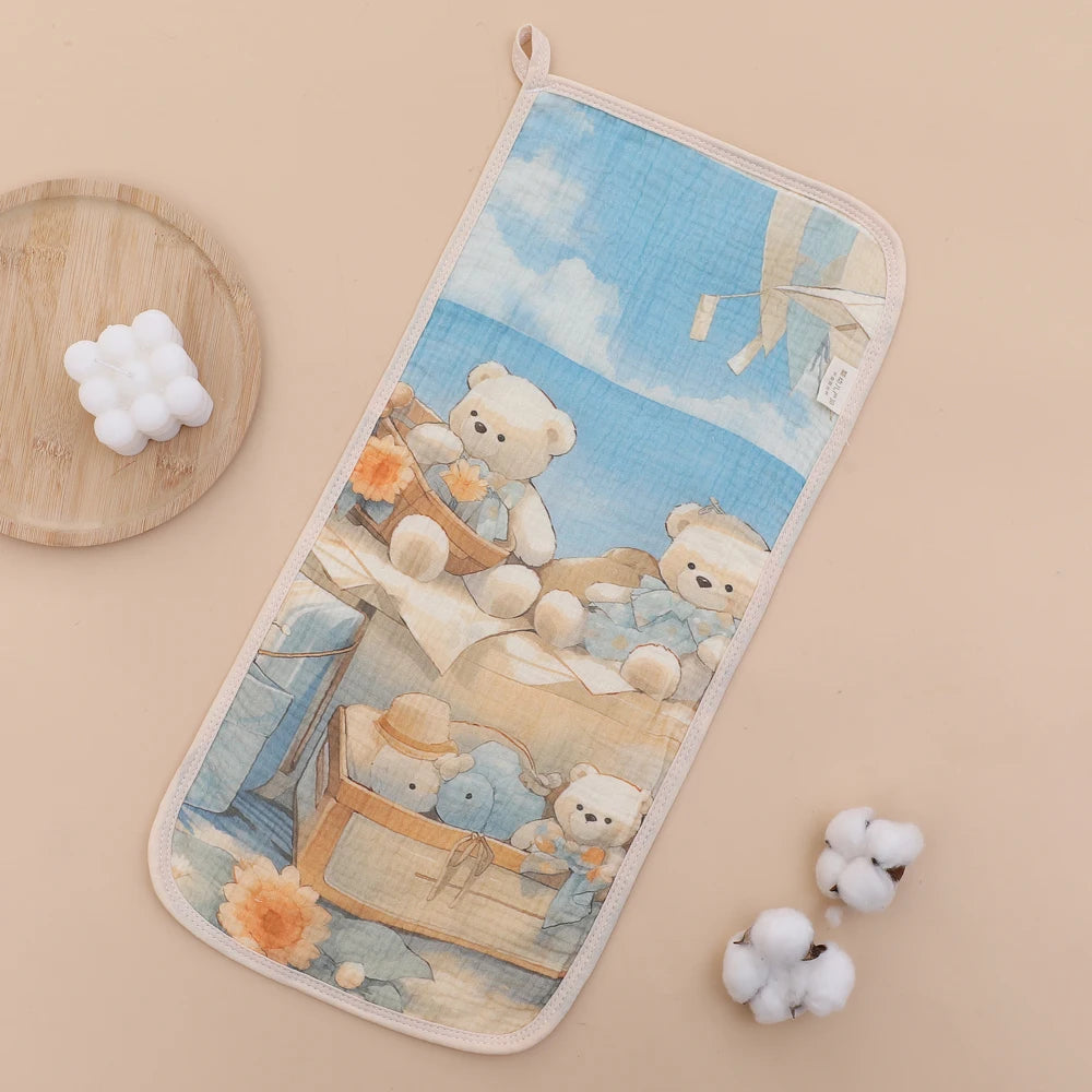 6-Layer Muslin Baby Burp Cloth & Face Towel – Soft Cotton Gauze